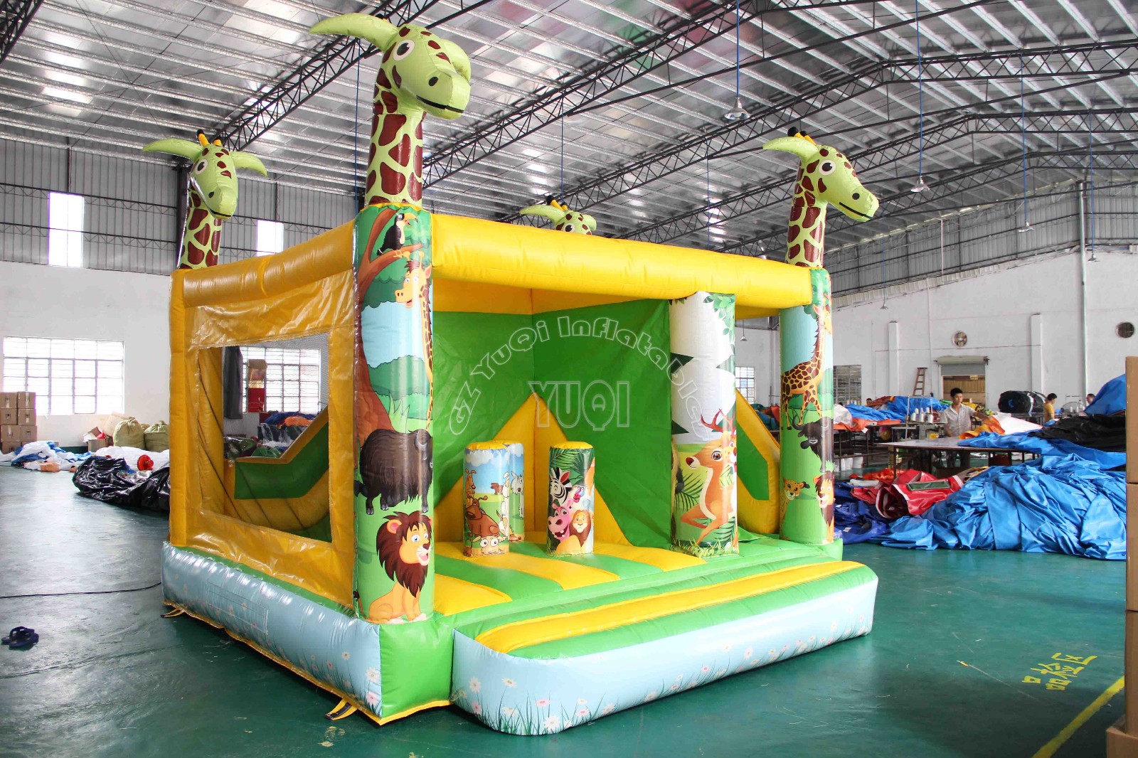YUQI-Best Giraffe Bouncer Mini Castle Bounce House Combo For Sale