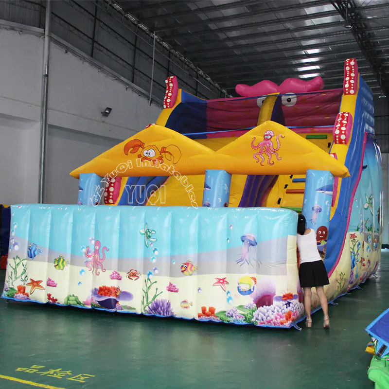 YQ19 New Style Sewing PVC Inflatable Octopus Slide Giant Inflatable Slide