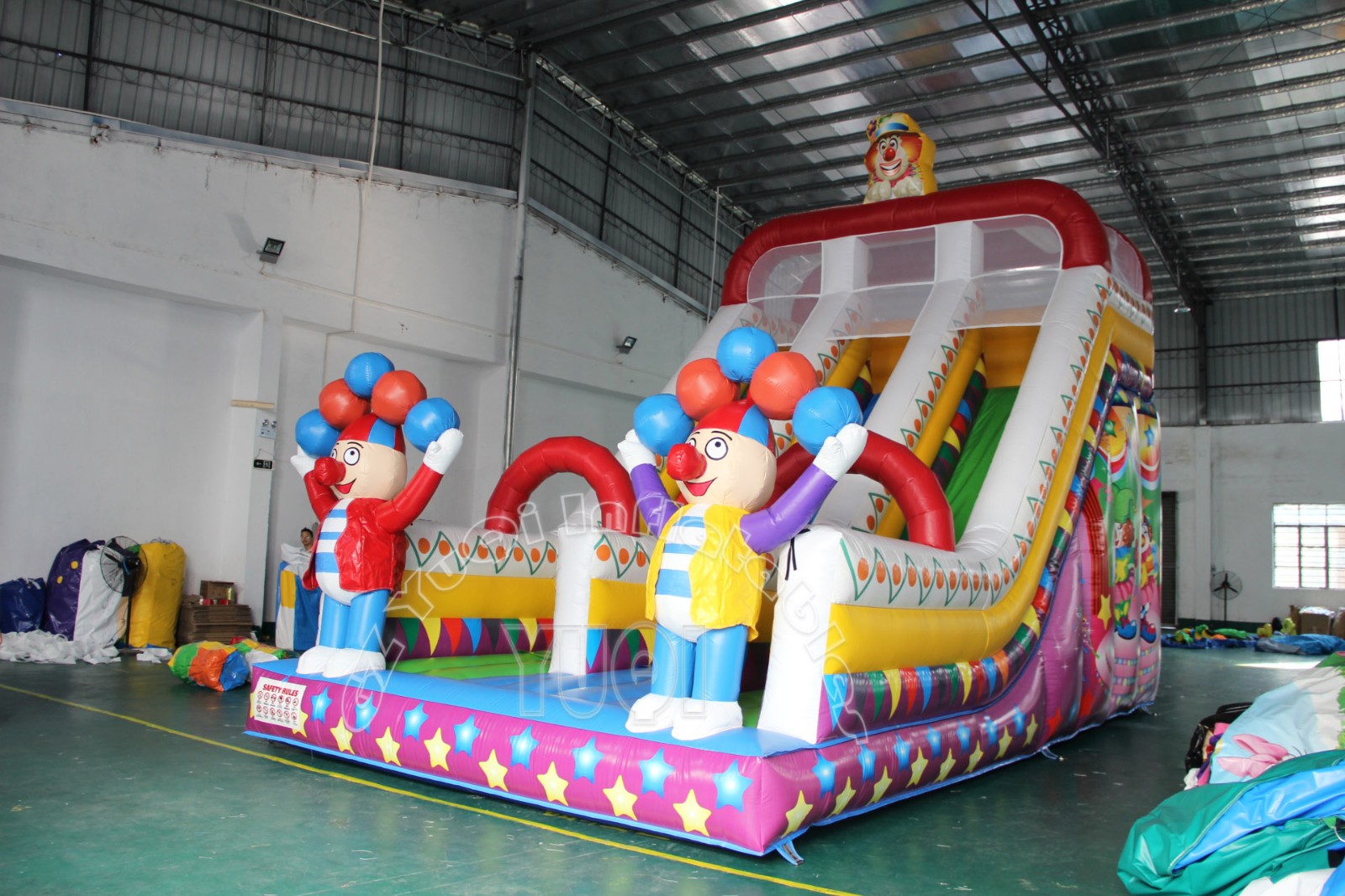 YUQI-High-quality Yq21 Kids Clown Blow Up Slide ,bounce House Slide