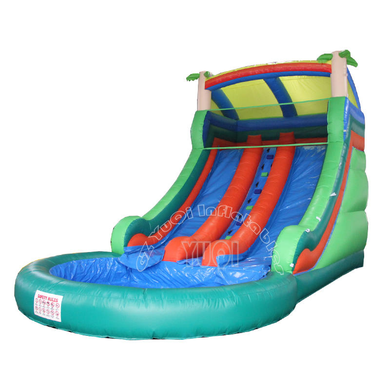 YQ32 Summer outdoor playground Inflatable Slide with pool