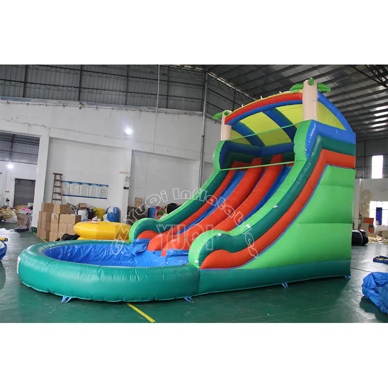 YQ32 Summer outdoor playground Inflatable Slide with pool