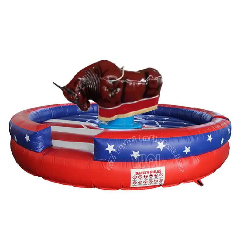 YQ677 Hot sale mechanical bull riding with inflatable bed, Rodeo Bull