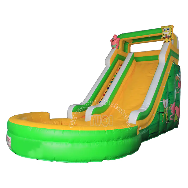 YQ331 Commercial Inflatable Water Slides With Ground Pool,