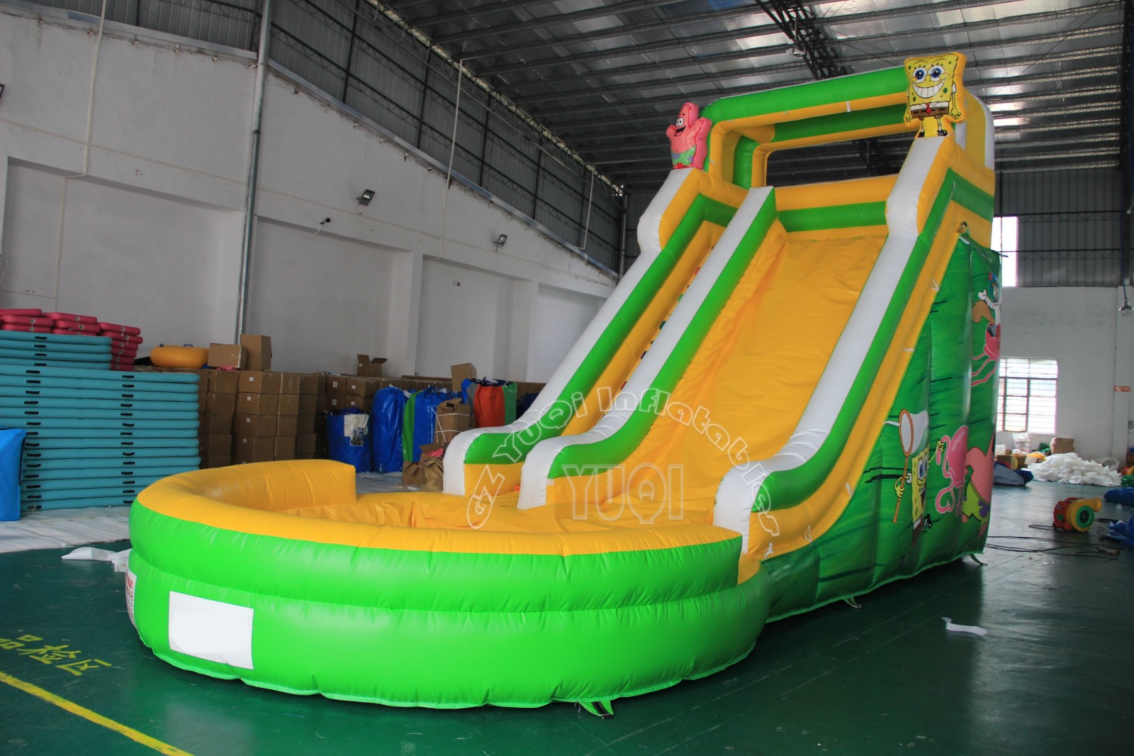 YUQI-Yq331 Commercial Inflatable Slip And Slide With Ground Pool,outdoor