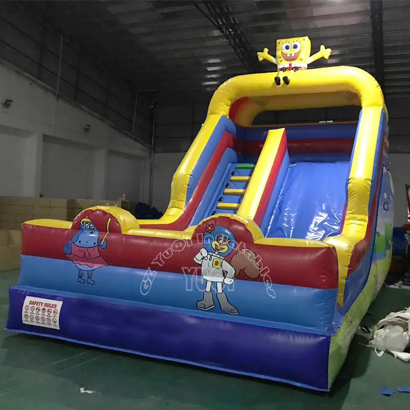 YQ334 Hot sale big slide inflatable cartoon SpongeBob