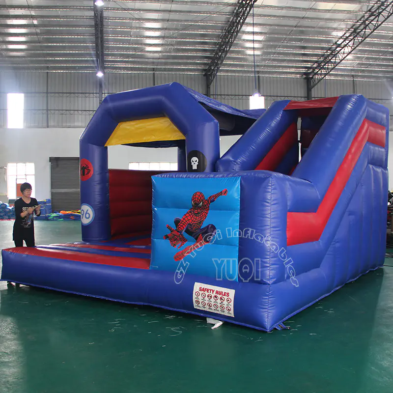 Kids inflatable spider man bouncer with slide for sale YQ59