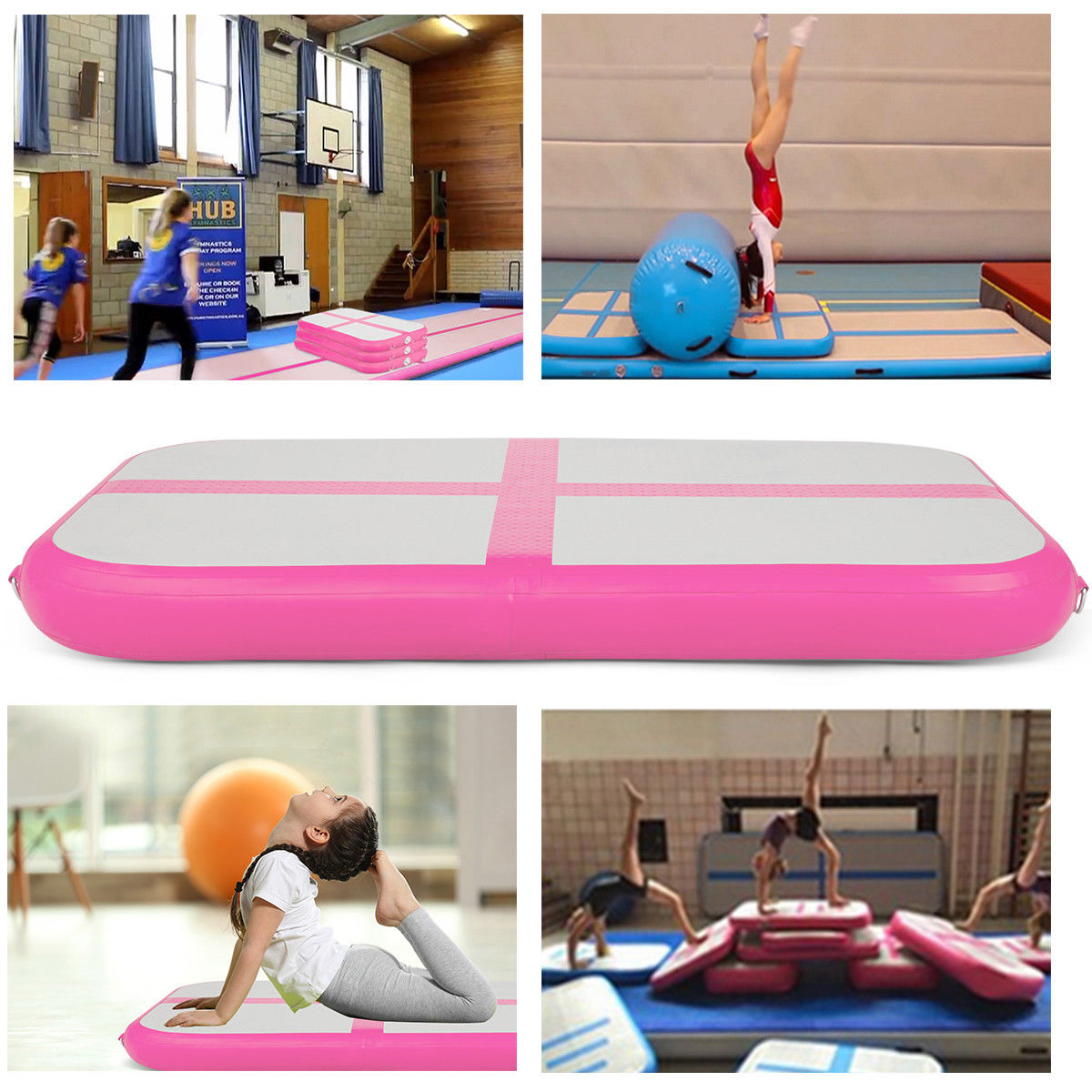 Tumbling and Martial Arts ¡­ 10ft/13ft/16.4ft/20ft/23ft air Track Tumbling mat 4/8 inches Thickness Inflatable Gymnastics airtrack with Electric Air Pump for Practice Gymnastics,Cheerleading Free Running Parkour 
