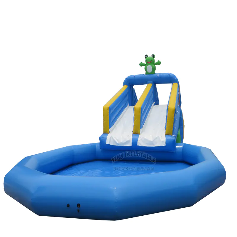 inflatable splah dual lane water pool side slide