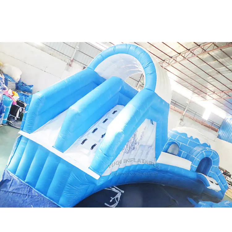 inflatable iceage splash water bouncing climbing slip pool park