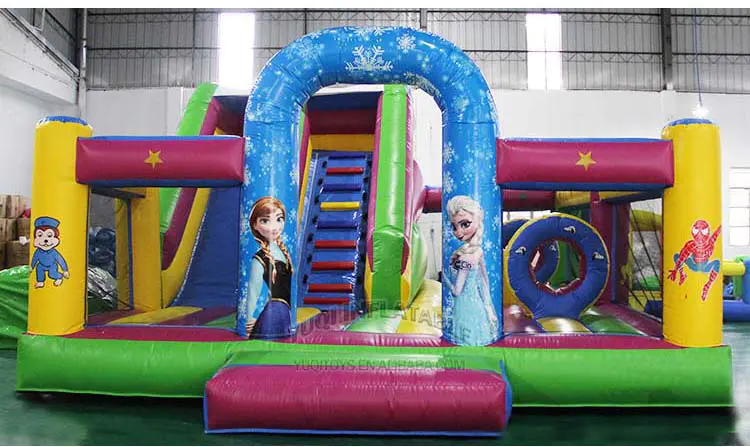 YUQI High quality certificate inflatable elsa frozen combo jumping park