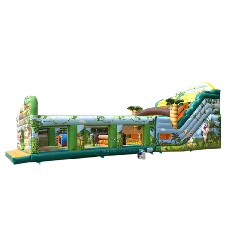 inflatable jungle adventure bouncing climbing slide combo playground