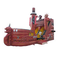 Inflatable pirate bouncing slide combo boat