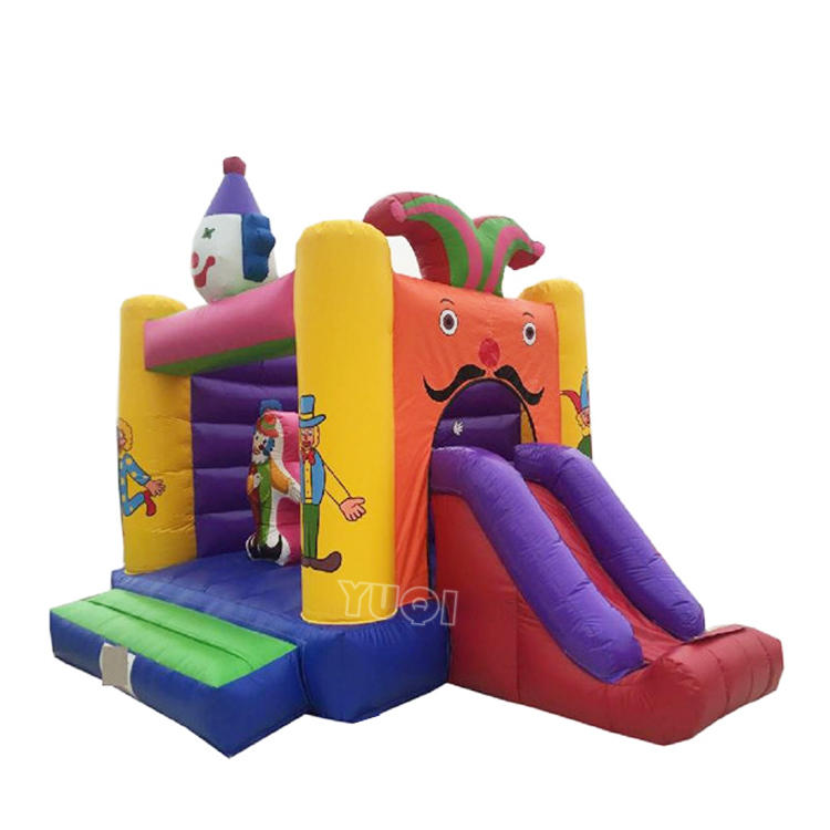 Best quality clown inflatable bouncer inflatable slide combo for sale