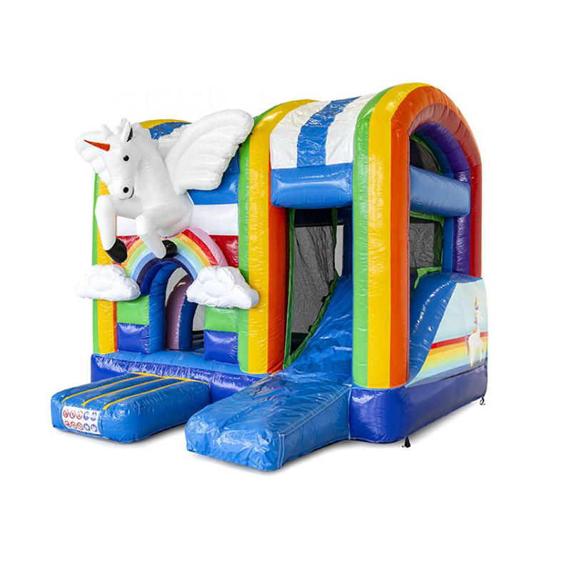 YUQI Unicorn inflatable bouncer slide combo inflatable slide for sale