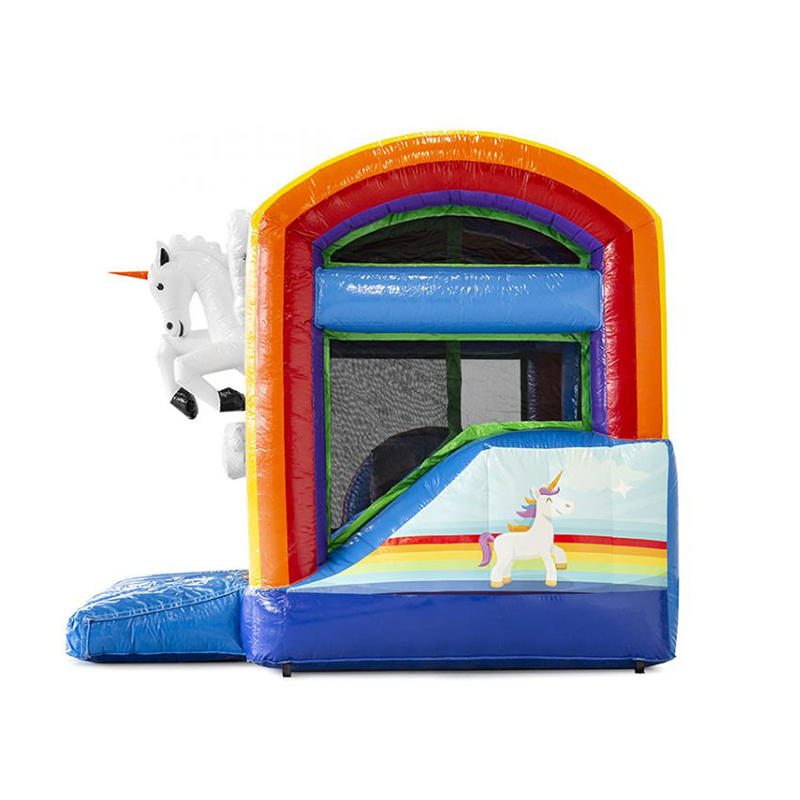 YUQI Unicorn inflatable bouncer slide combo inflatable slide for sale