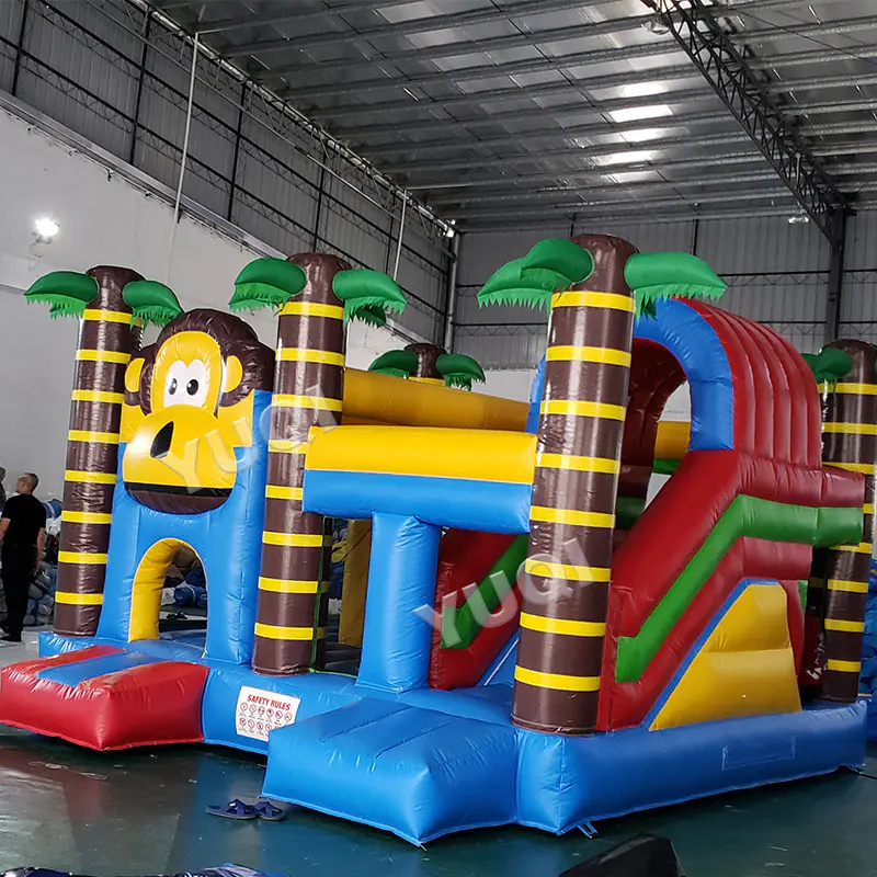 YUQI factory monkey inflatable jumping castle bouncer slide for sale