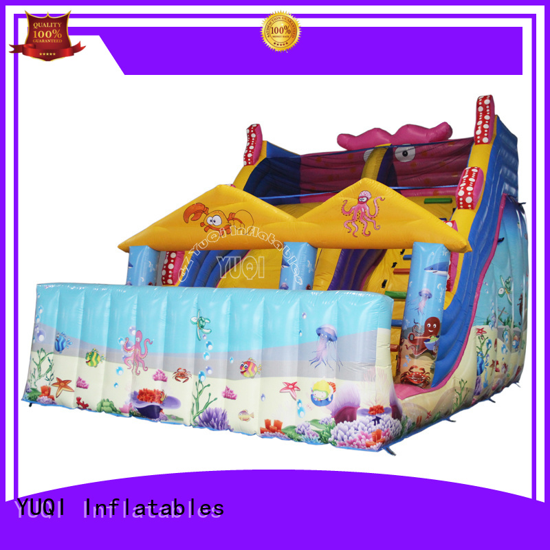 YUQI rocket bouncy water slide for business for carnivals