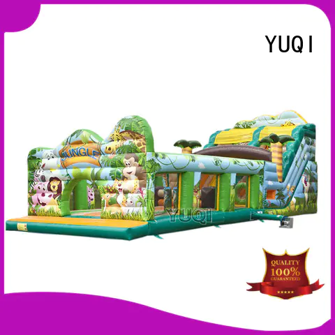 YUQI crazy inflatable assault course Supply for birthday parties